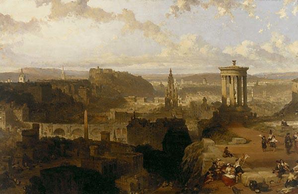 David Roberts Edinburgh from the Calton Hill oil painting picture